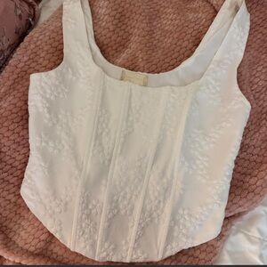 ALTAR’D STATE CORSET White Floral Embroidered